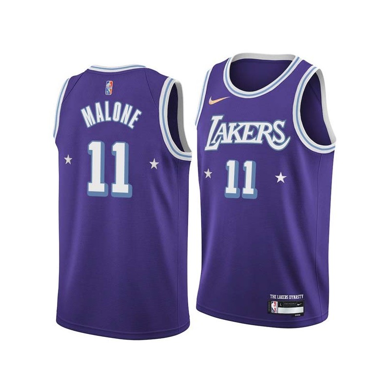 2021-22City Karl Malone Twill Basketball Jersey -Lakers #11 Malone Twill Jerseys, FREE SHIPPING
