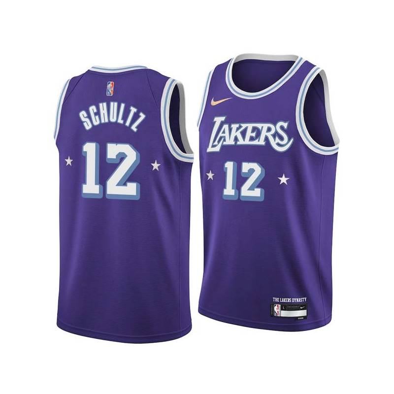 2021-22City Howie Schultz Twill Basketball Jersey -Lakers #12 Schultz Twill Jerseys, FREE SHIPPING