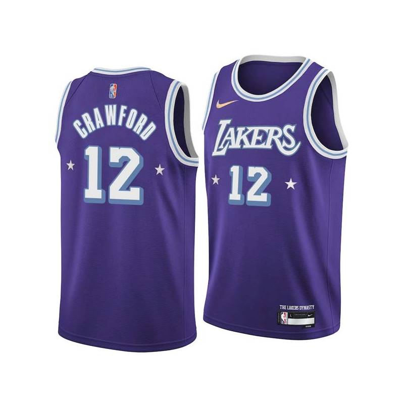 2021-22City Freddie Crawford Twill Basketball Jersey -Lakers #12 Crawford Twill Jerseys, FREE SHIPPING