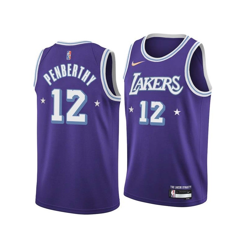 2021-22City Mike Penberthy Twill Basketball Jersey -Lakers #12 Penberthy Twill Jerseys, FREE SHIPPING