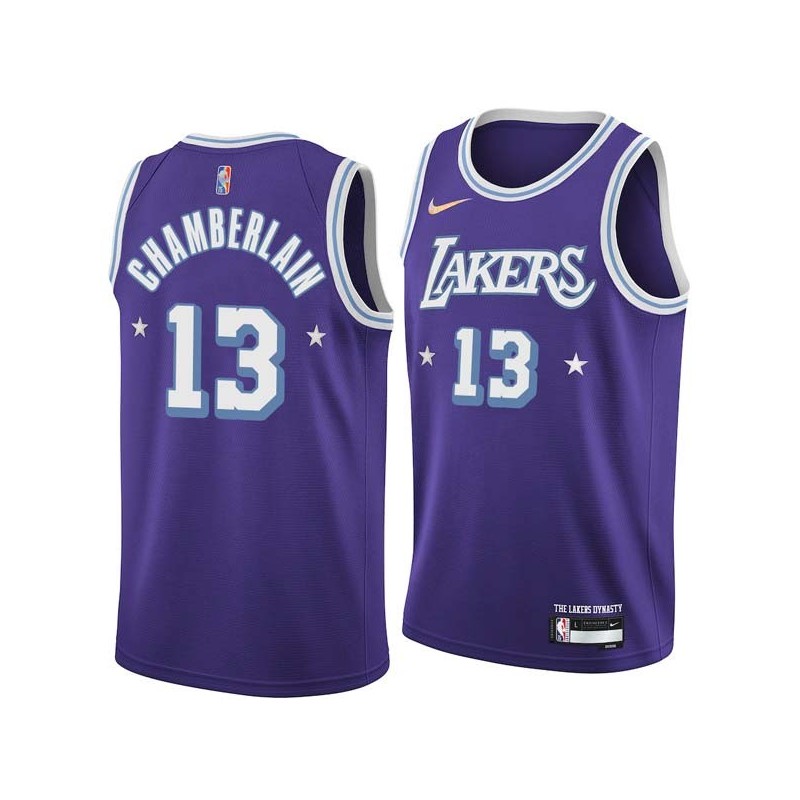 2021-22City Wilt Chamberlain Twill Basketball Jersey -Lakers #13 Chamberlain Twill Jerseys, FREE SHIPPING