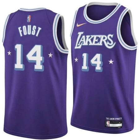 2021-22City Larry Foust Twill Basketball Jersey -Lakers #14 Foust Twill Jerseys, FREE SHIPPING