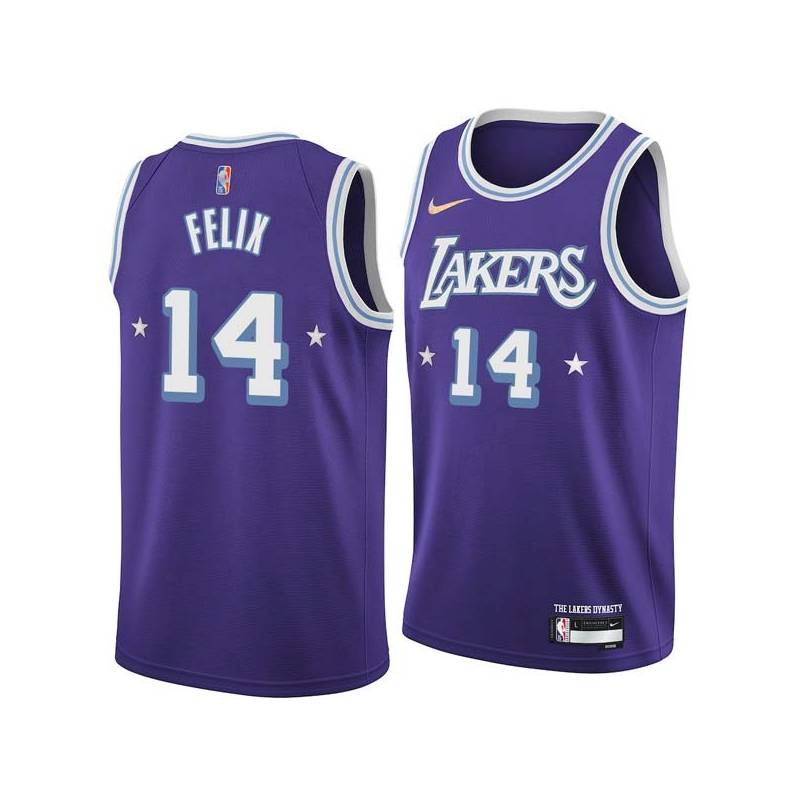 2021-22City Ray Felix Twill Basketball Jersey -Lakers #14 Felix Twill Jerseys, FREE SHIPPING