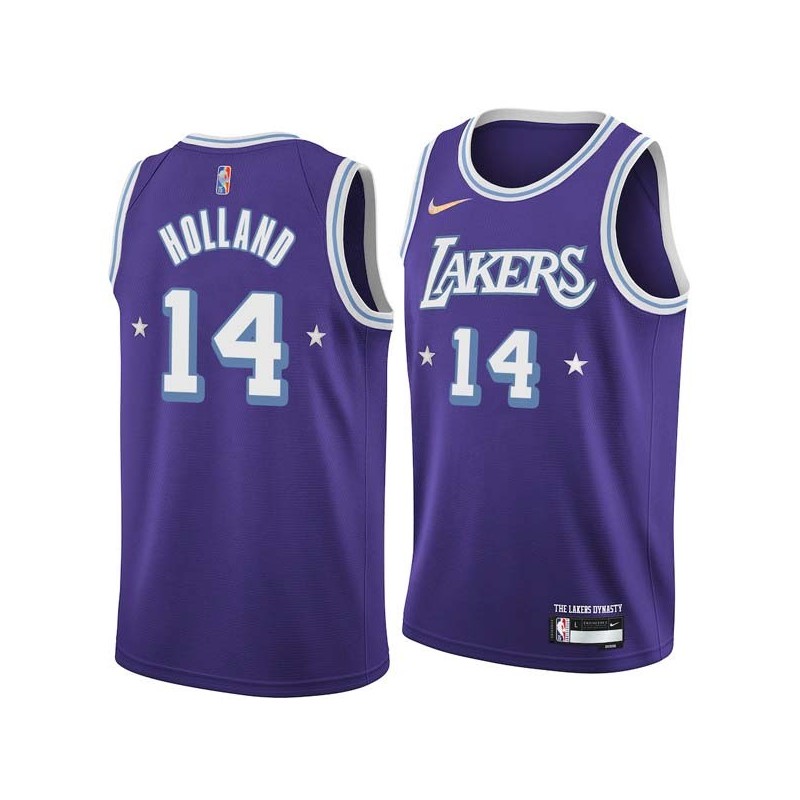 2021-22City Brad Holland Twill Basketball Jersey -Lakers #14 Holland Twill Jerseys, FREE SHIPPING