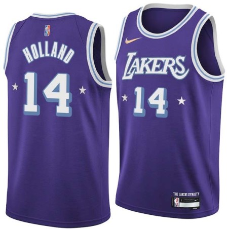 2021-22City Brad Holland Twill Basketball Jersey -Lakers #14 Holland Twill Jerseys, FREE SHIPPING