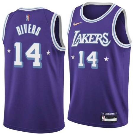 2021-22City David Rivers Twill Basketball Jersey -Lakers #14 Rivers Twill Jerseys, FREE SHIPPING