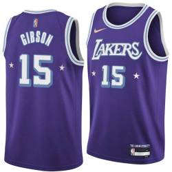 2021-22City Mel Gibson Twill Basketball Jersey -Lakers #15 Gibson Twill Jerseys, FREE SHIPPING