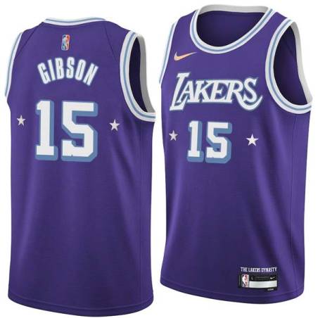 2021-22City Mel Gibson Twill Basketball Jersey -Lakers #15 Gibson Twill Jerseys, FREE SHIPPING