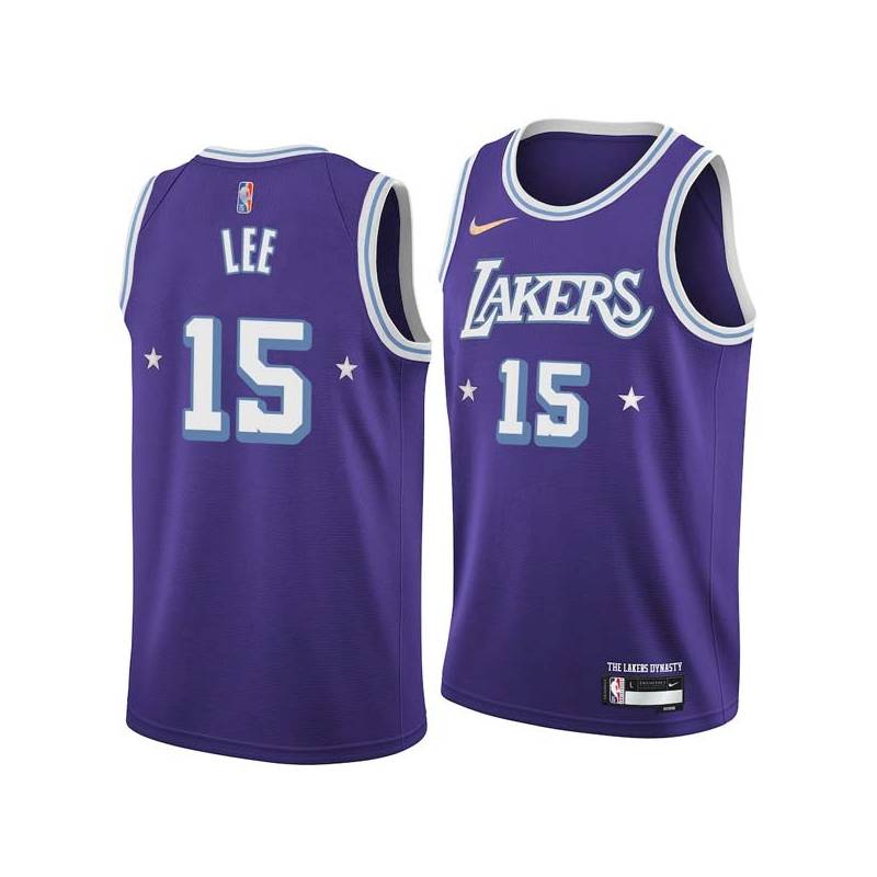 2021-22City Butch Lee Twill Basketball Jersey -Lakers #15 Lee Twill Jerseys, FREE SHIPPING