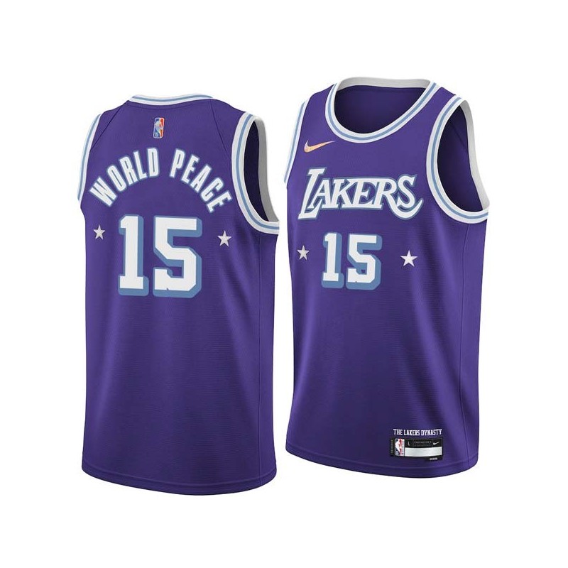 2021-22City Metta World Peace Twill Basketball Jersey -Lakers #15 World Peace Twill Jerseys, FREE SHIPPING