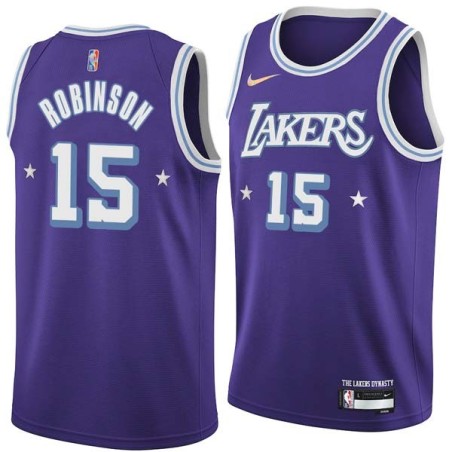 2021-22City Thomas Robinson Twill Basketball Jersey -Lakers #15 Robinson Twill Jerseys, FREE SHIPPING