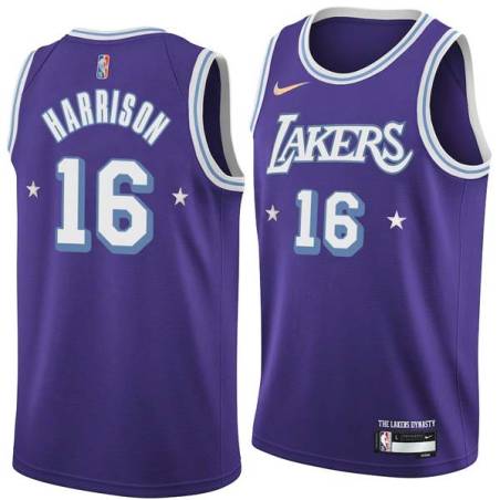 2021-22City Bob Harrison Twill Basketball Jersey -Lakers #16 Harrison Twill Jerseys, FREE SHIPPING