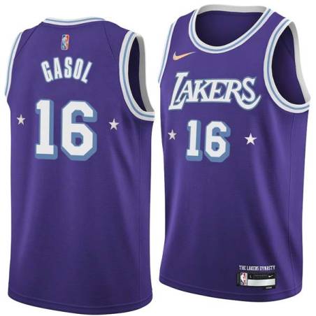 2021-22City Pau Gasol Twill Basketball Jersey -Lakers #16 Gasol Twill Jerseys, FREE SHIPPING