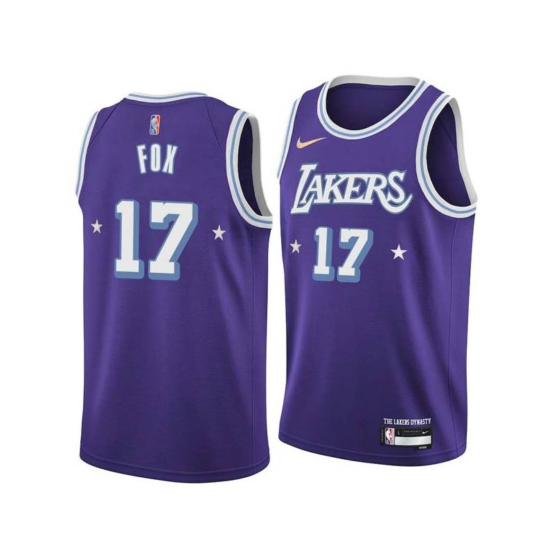 2021-22City Rick Fox Twill Basketball Jersey -Lakers #17 Fox Twill Jerseys, FREE SHIPPING