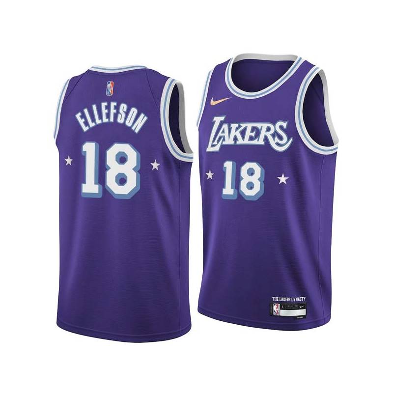 2021-22City Ray Ellefson Twill Basketball Jersey -Lakers #18 Ellefson Twill Jerseys, FREE SHIPPING