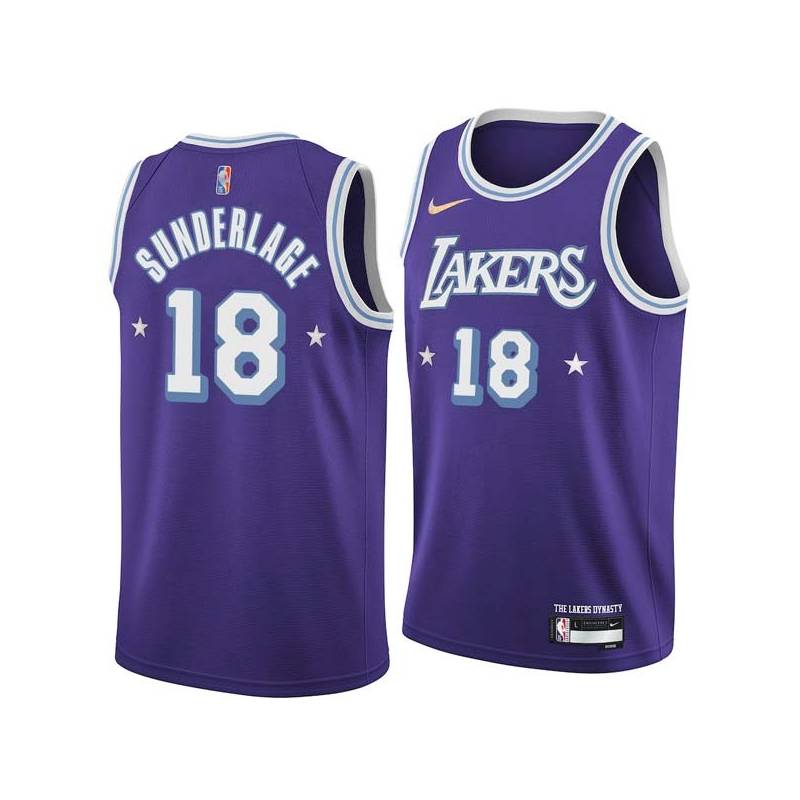 2021-22City Don Sunderlage Twill Basketball Jersey -Lakers #18 Sunderlage Twill Jerseys, FREE SHIPPING