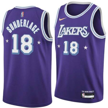 2021-22City Don Sunderlage Twill Basketball Jersey -Lakers #18 Sunderlage Twill Jerseys, FREE SHIPPING