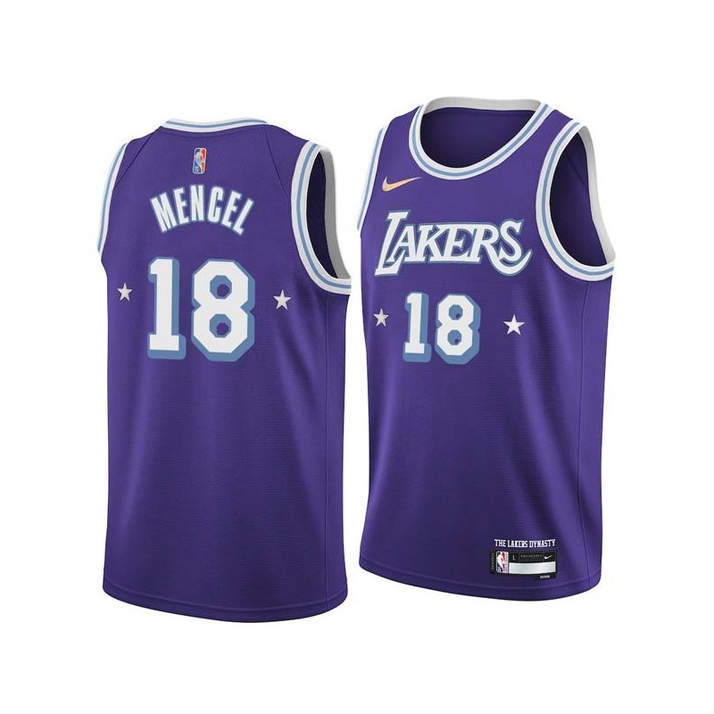 2021-22City Chuck Mencel Twill Basketball Jersey -Lakers #18 Mencel Twill Jerseys, FREE SHIPPING