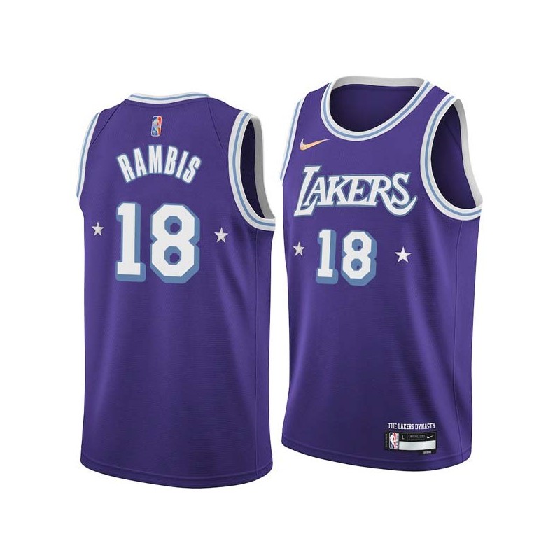 2021-22City Kurt Rambis Twill Basketball Jersey -Lakers #18 Rambis Twill Jerseys, FREE SHIPPING