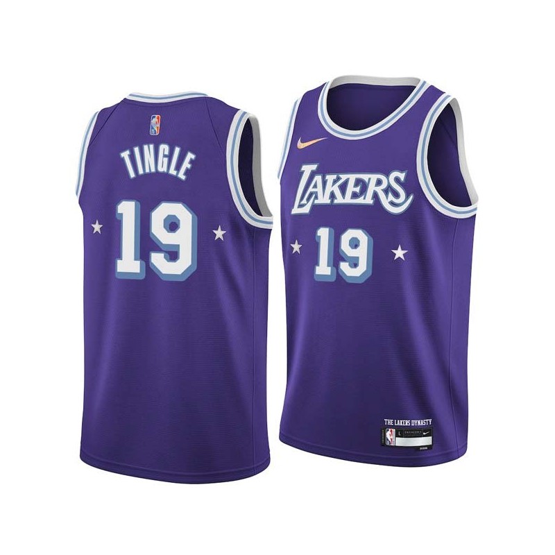 2021-22City Jack Tingle Twill Basketball Jersey -Lakers #19 Tingle Twill Jerseys, FREE SHIPPING