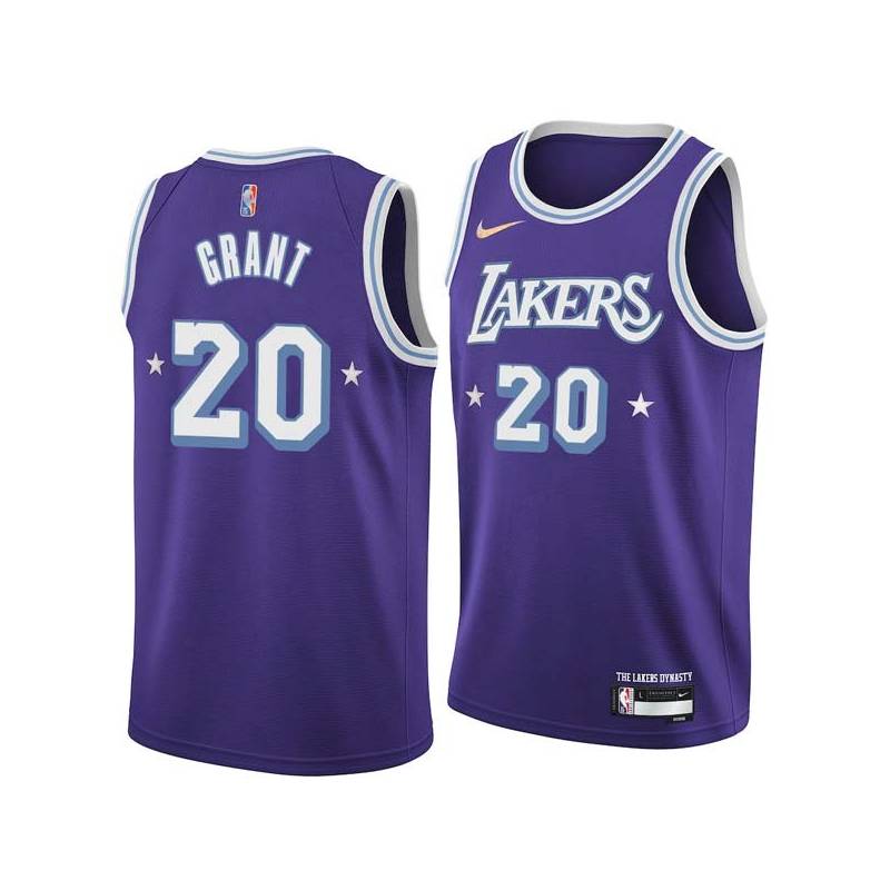 2021-22City Bud Grant Twill Basketball Jersey -Lakers #20 Grant Twill Jerseys, FREE SHIPPING