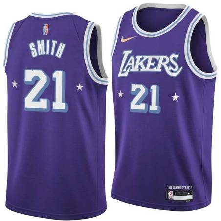 2021-22City Bobby Smith Twill Basketball Jersey -Lakers #21 Smith Twill Jerseys, FREE SHIPPING