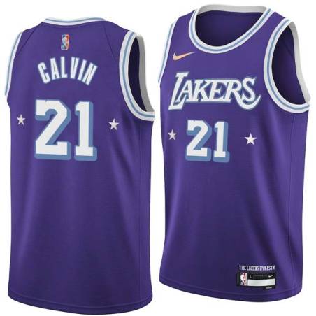 2021-22City Mack Calvin Twill Basketball Jersey -Lakers #21 Calvin Twill Jerseys, FREE SHIPPING