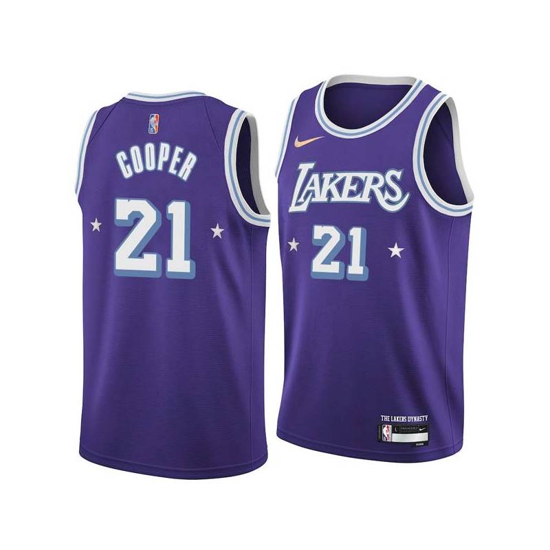 2021-22City Michael Cooper Twill Basketball Jersey -Lakers #21 Cooper Twill Jerseys, FREE SHIPPING