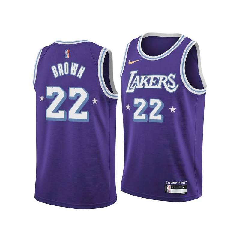 2021-22City George Brown Twill Basketball Jersey -Lakers #22 Brown Twill Jerseys, FREE SHIPPING