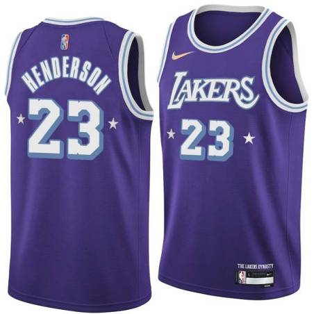 2021-22City Jerome Henderson Twill Basketball Jersey -Lakers #23 Henderson Twill Jerseys, FREE SHIPPING