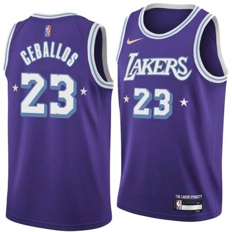 2021-22City Cedric Ceballos Twill Basketball Jersey -Lakers #23 Ceballos Twill Jerseys, FREE SHIPPING