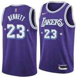 2021-22City Mario Bennett Twill Basketball Jersey -Lakers #23 Bennett Twill Jerseys, FREE SHIPPING