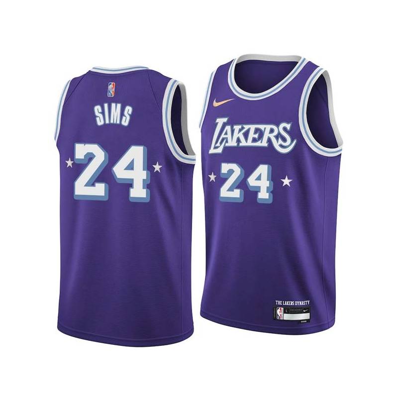 2021-22City Bob Sims Twill Basketball Jersey -Lakers #24 Sims Twill Jerseys, FREE SHIPPING