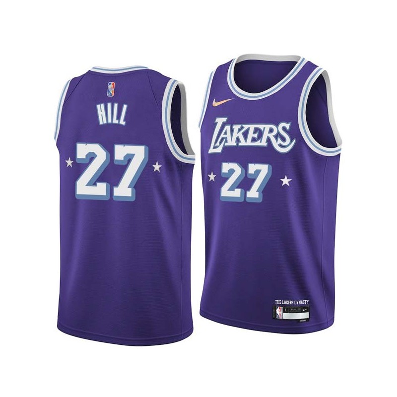 2021-22City Jordan Hill Twill Basketball Jersey -Lakers #27 Hill Twill Jerseys, FREE SHIPPING