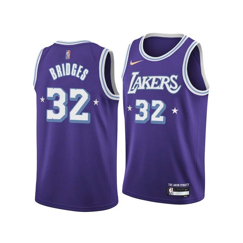 2021-22City Bill Bridges Twill Basketball Jersey -Lakers #32 Bridges Twill Jerseys, FREE SHIPPING