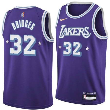 2021-22City Bill Bridges Twill Basketball Jersey -Lakers #32 Bridges Twill Jerseys, FREE SHIPPING