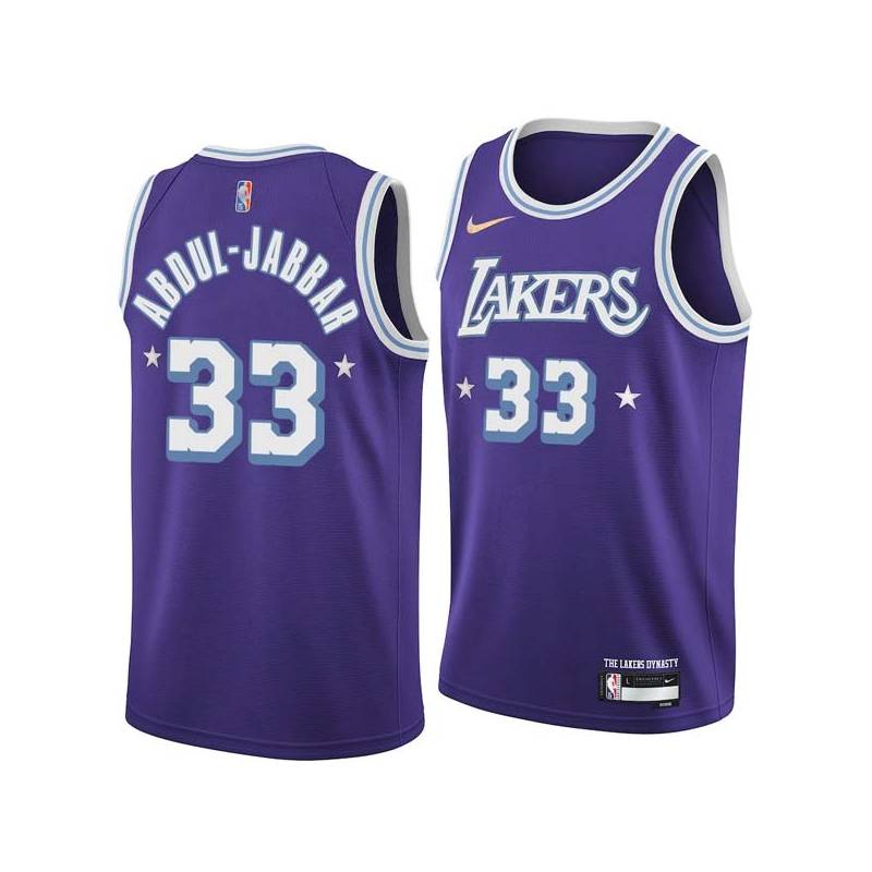 2021-22City Kareem Abdul-Jabbar Twill Basketball Jersey -Lakers #33 Abdul-Jabbar Twill Jerseys, FREE SHIPPING