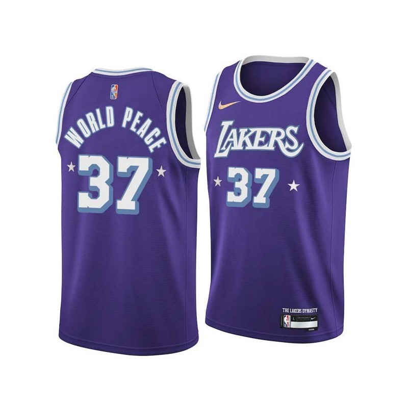 2021-22City Metta World Peace Twill Basketball Jersey -Lakers #37 World Peace Twill Jerseys, FREE SHIPPING