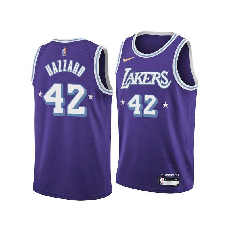 2021-22City Walt Hazzard Twill Basketball Jersey -Lakers #42 Hazzard Twill Jerseys, FREE SHIPPING