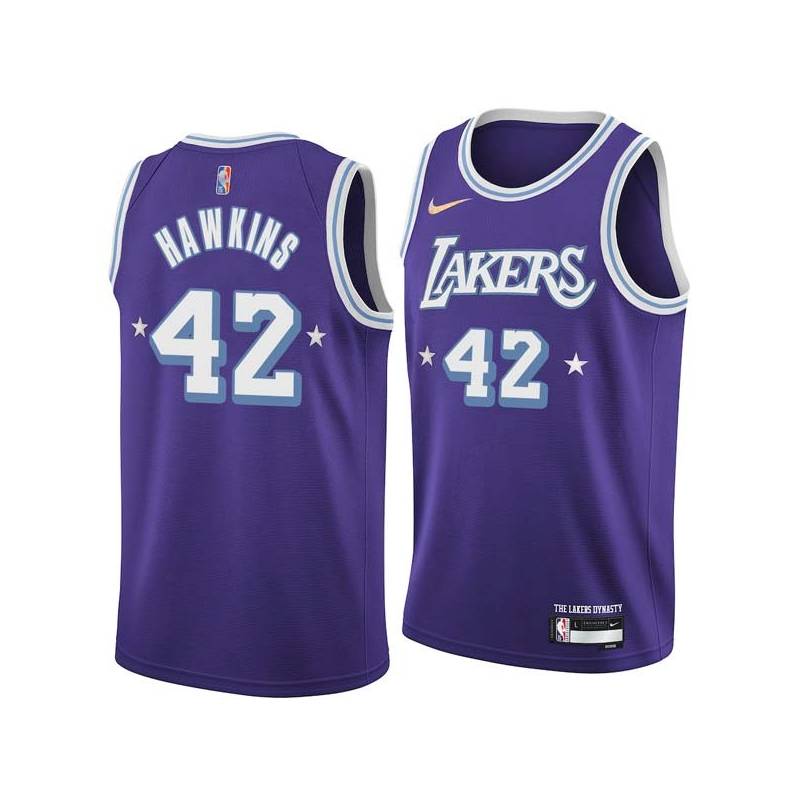 2021-22City Connie Hawkins Twill Basketball Jersey -Lakers #42 Hawkins Twill Jerseys, FREE SHIPPING