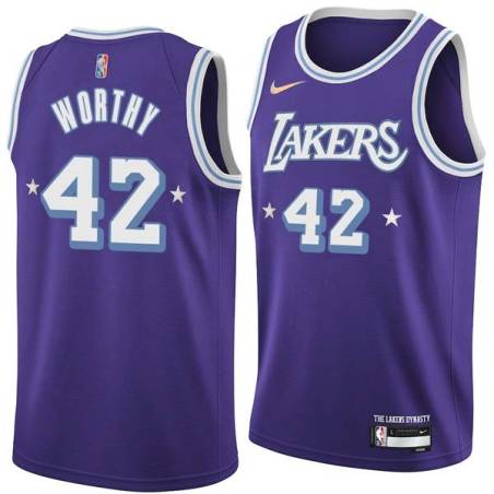 2021-22City James Worthy Twill Basketball Jersey -Lakers #42 Worthy Twill Jerseys, FREE SHIPPING