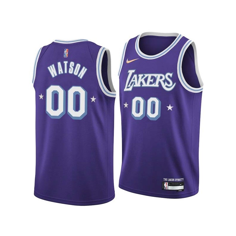 2021-22City Bobby Watson Lakers #00 Twill Basketball Jersey FREE SHIPPING