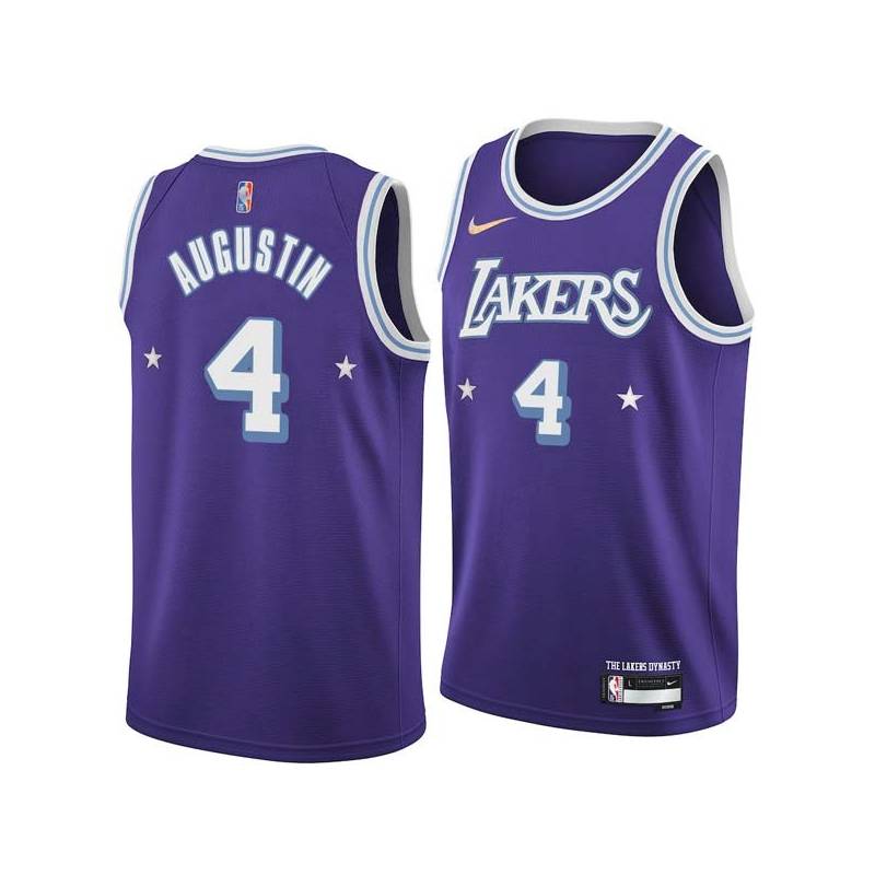 2021-22City D.J. Augustin Lakers #4 Twill Basketball Jersey FREE SHIPPING