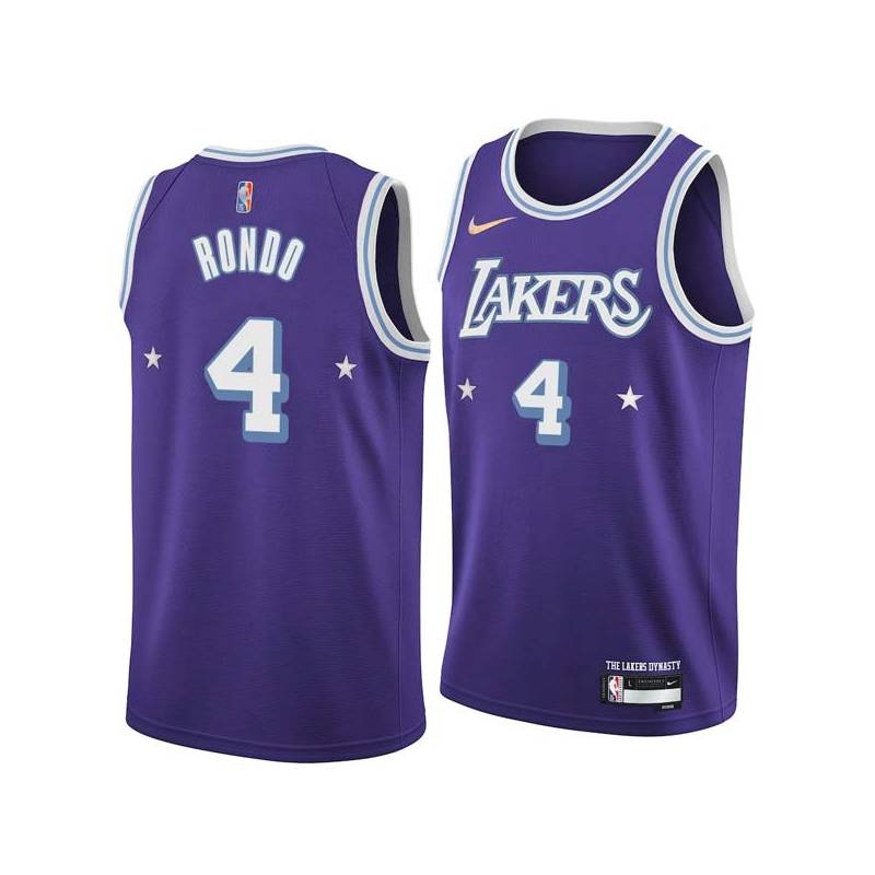 2021-22City Rajon Rondo Lakers #4 Twill Basketball Jersey FREE SHIPPING