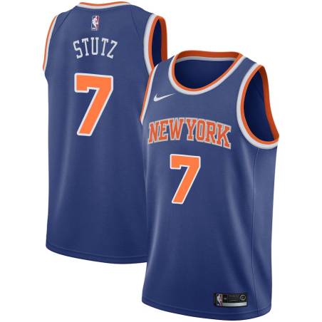 Blue Stan Stutz Twill Basketball Jersey -Knicks #7 Stutz Twill Jerseys, FREE SHIPPING