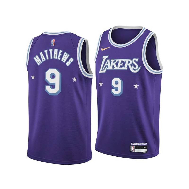 2021-22City Wesley Matthews Lakers #9 Twill Basketball Jersey FREE SHIPPING