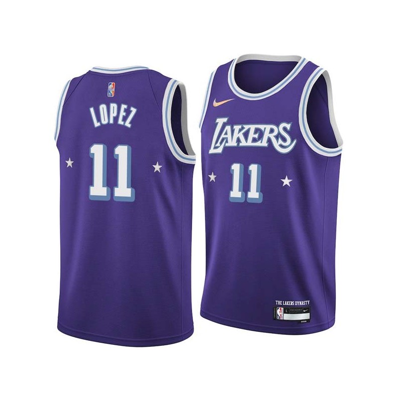 2021-22City Brook Lopez Lakers #11 Twill Basketball Jersey FREE SHIPPING