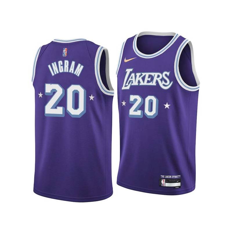 2021-22City Andre Ingram Lakers #20 Twill Basketball Jersey FREE SHIPPING