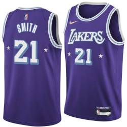 2021-22City J.R. Smith Lakers #21 Twill Basketball Jersey FREE SHIPPING