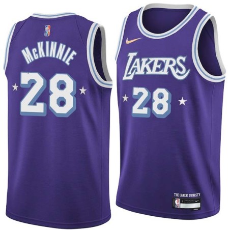 2021-22City Alfonzo McKinnie Lakers #28 Twill Basketball Jersey FREE SHIPPING